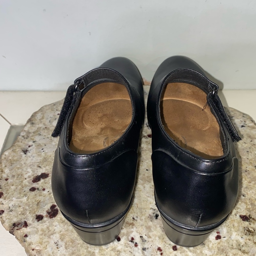 CLARKS EMSLIE LULIN BLACK LEATHER MARY JANE COMFORT HEELS Women’s Size 10 NWT! - Picture 13 of 16